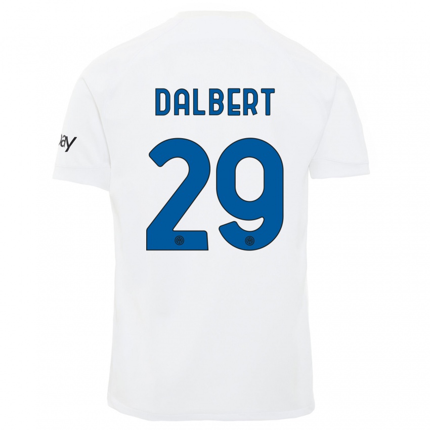 Mujer Camiseta Dalbert #29 Blanco 2ª Equipación 2023/24 La Camisa Chile