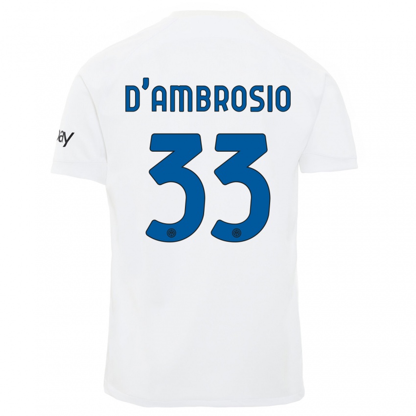 Mujer Camiseta Danilo D'ambrosio #33 Blanco 2ª Equipación 2023/24 La Camisa Chile