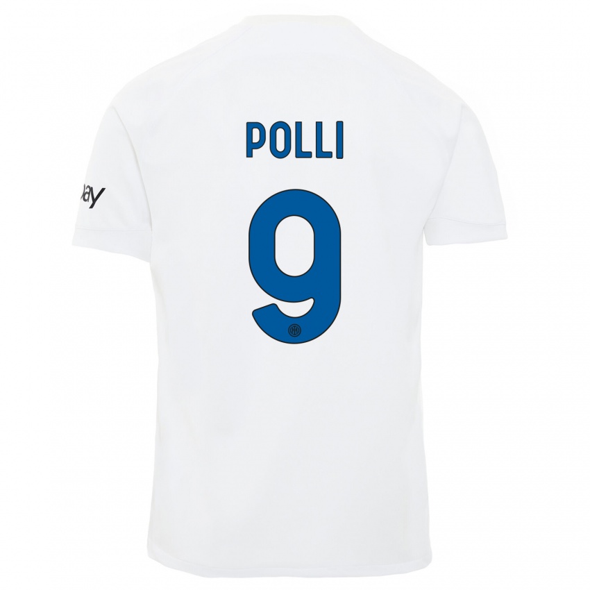 Mujer Camiseta Elisa Polli #9 Blanco 2ª Equipación 2023/24 La Camisa Chile