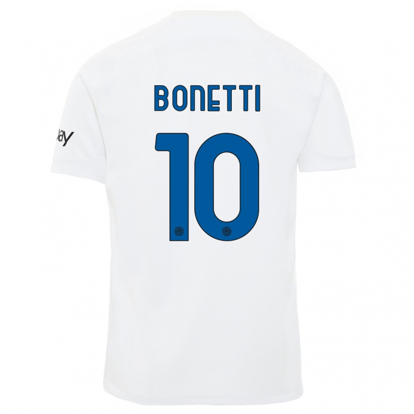 Mujer Camiseta Tatiana Bonetti #10 Blanco 2ª Equipación 2023/24 La Camisa Chile