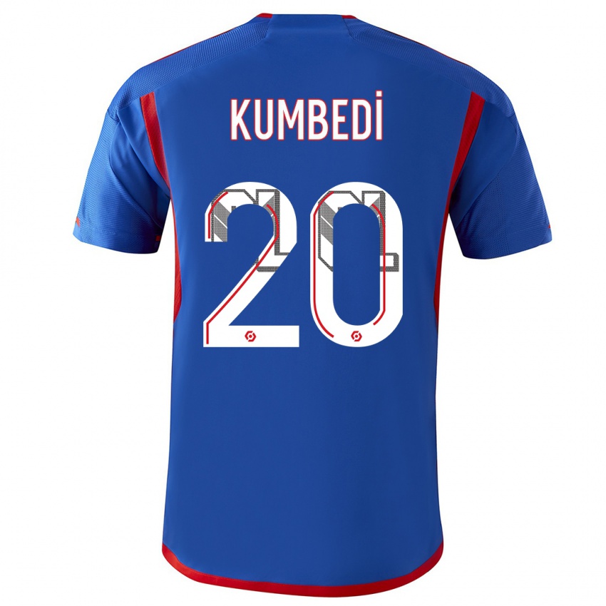 Mujer Camiseta Saël Kumbedi #20 Azul Rojo 2ª Equipación 2023/24 La Camisa Chile