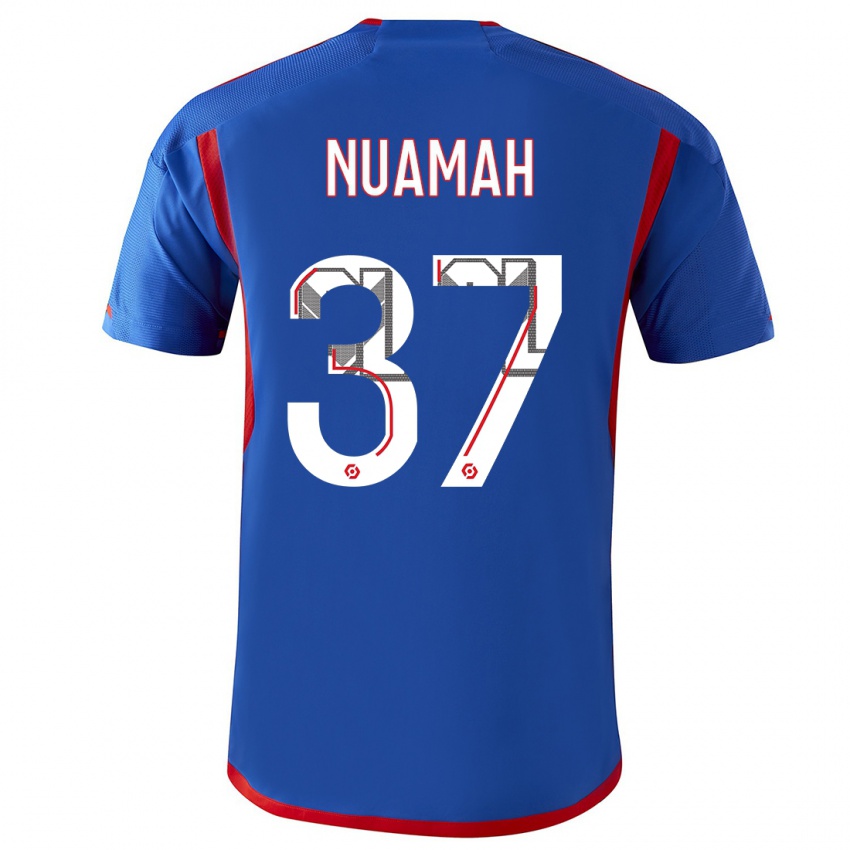 Mujer Camiseta Ernest Nuamah #37 Azul Rojo 2ª Equipación 2023/24 La Camisa Chile