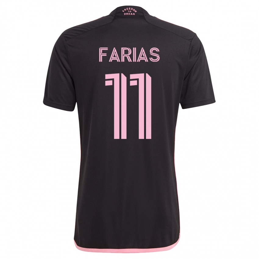 Mujer Camiseta Facundo Farías #11 Negro 2ª Equipación 2023/24 La Camisa Chile