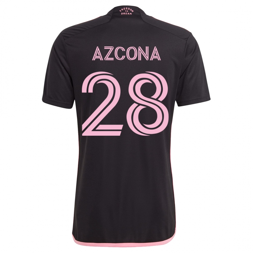 Mujer Camiseta Edison Azcona #28 Negro 2ª Equipación 2023/24 La Camisa Chile