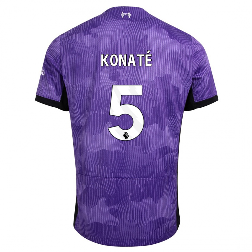 Mujer Camiseta Ibrahima Konate #5 Púrpura Equipación Tercera 2023/24 La Camisa Chile