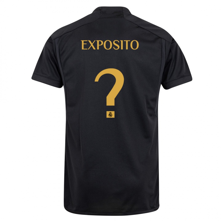Mujer Camiseta Samu Exposito #0 Negro Equipación Tercera 2023/24 La Camisa Chile