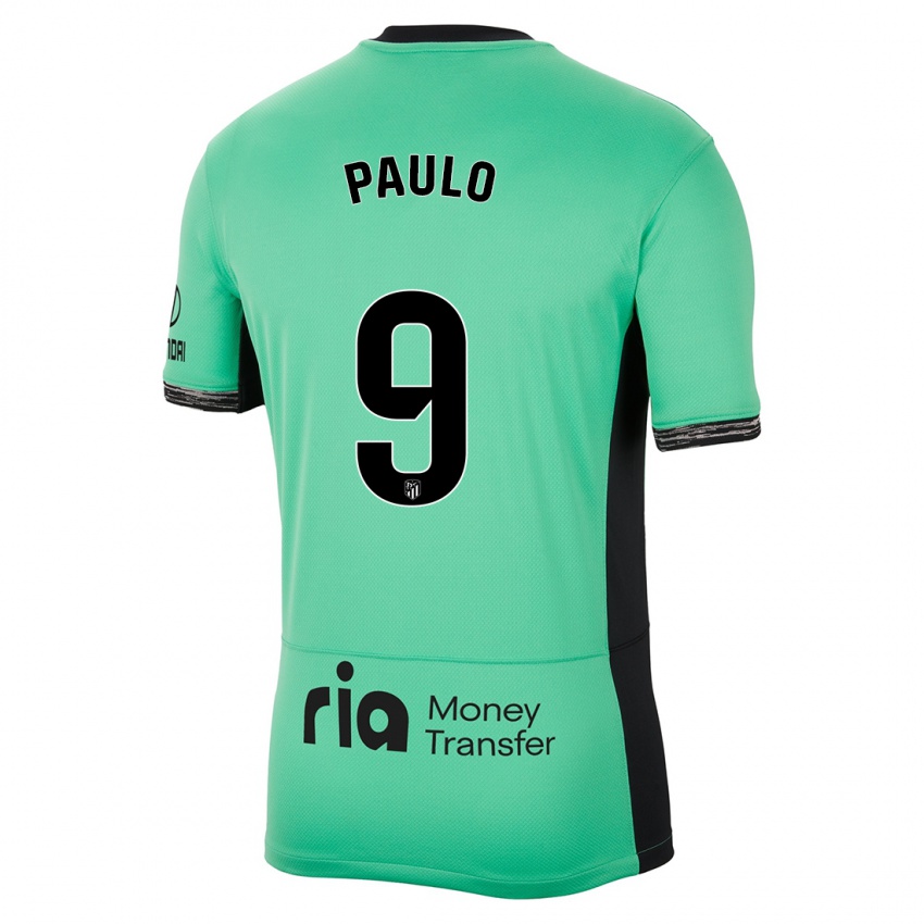 Mujer Camiseta Marcos Paulo #9 Primavera Verde Equipación Tercera 2023/24 La Camisa Chile