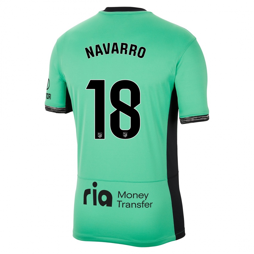 Mujer Camiseta Eva Navarro #18 Primavera Verde Equipación Tercera 2023/24 La Camisa Chile