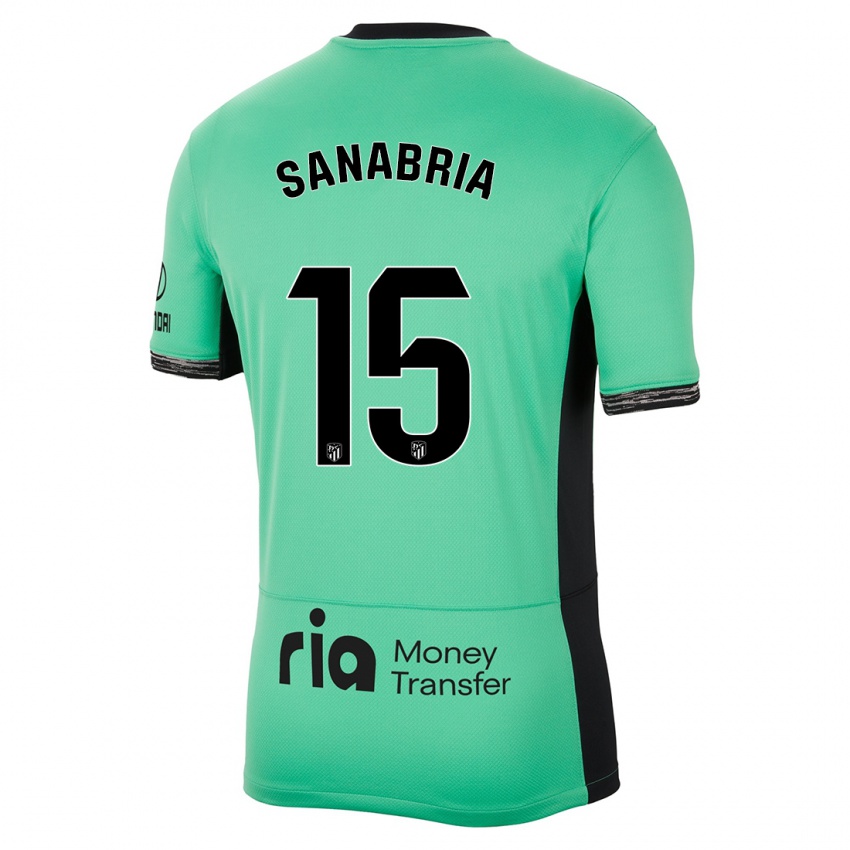 Mujer Camiseta Juan Sanabria #15 Primavera Verde Equipación Tercera 2023/24 La Camisa Chile